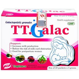 Cốm lợi sữa hỗ trợ lợi sữa, tăng tiết sữa cho phụ nữ sau sinh TT.Galac Traphaco (20 gói x 3g)
