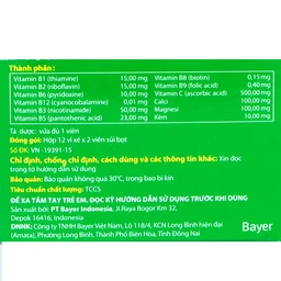 Viên sủi Berocca Performance Orange Bayer bổ sung vitamin và khoáng chất (12 vỉ x 2 viên)