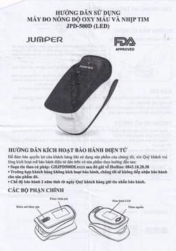 Máy đo nồng độ oxy trong máu SPO2 Jumper JPD 500D LED