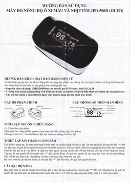 Máy đo nồng độ oxy trong máu SPO2 Jumper JPD 500D OLED