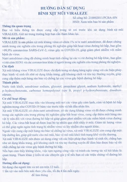 Bình xịt mũi Viraleze 10ml kháng virus gây bệnh đường hô hấp