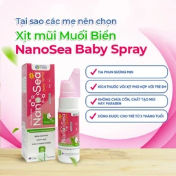 Xịt mũi muối biển Nano Sea Baby Spray trẻ em 75ml giúp làm sạch, ngừa sổ mũi