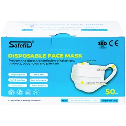 Khẩu trang 4 lớp Safefit màu trắng (50 cái) ngăn khói bụi, vi khuẩn