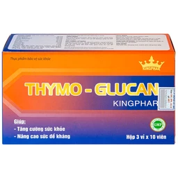 Viên uống nâng cao sức đề kháng giúp cơ thể khỏe mạnh Thymo-Glucan Kingphar (3 vỉ x 10 viên)