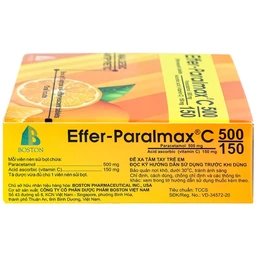 Viên sủi Effer-Paralmax C 500/150 Boston giảm đau, hạ sốt (5 vỉ x 4 viên)