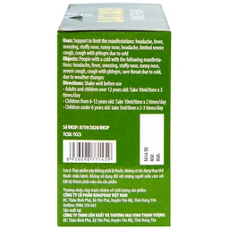 Siro hỗ trợ hạn chế đau đầu sốt ho Datadu Kingphar (4 vỉ x 5 ống x 10ml)