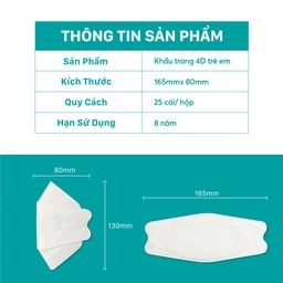 Khẩu trang trẻ em 4 lớp Niva 4D Kids (25 cái) thoáng khí, ngăn chặn vi khuẩn, giọt bắn 2