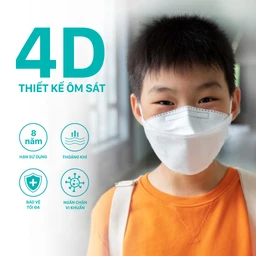 Khẩu trang trẻ em 4 lớp Niva 4D Kids (25 cái) thoáng khí, ngăn chặn vi khuẩn, giọt bắn 7