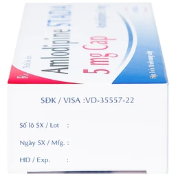 Thuốc Amlodipine Stada 5mg Cap điều trị tăng huyết áp, đau thắt ngực (3 vỉ x 10 viên)