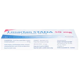 Viên nén Losartan Stada 50mg điều trị tăng huyết áp, giảm nguy cơ đột quỵ (2 vỉ x 15 viên)