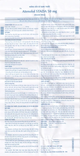 Thuốc Atenolol Stada 50mg điều trị tăng huyết áp, đau thắt ngực (2 vỉ x 15 viên)