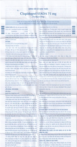 Thuốc Clopidogrel Stada 75mg dự phòng biến cố do huyết khối động mạch (2 vỉ x 14 viên)