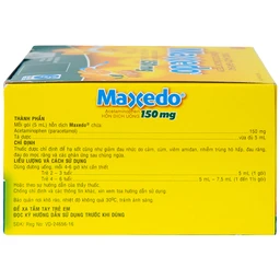 Hỗn dịch uống Maxedo 150mg United hạ sốt, giảm đau nhức do cảm cúm, viêm amidan (30 gói x 5ml)