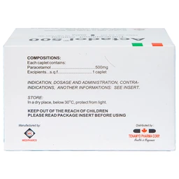 Thuốc Actadol 500 Medipharco điều trị các chứng đau và sốt từ nhẹ đến vừa (10 vỉ x 10 viên)