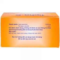 Viên sủi Tipha-C 1000mg Tipharco điều trị thiếu vitamin C (10 vỉ x 2 viên)