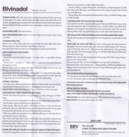 Thuốc sủi bọt Bivinadol 500mg BRV giảm đau, hạ sốt (4 vỉ x 4 viên)