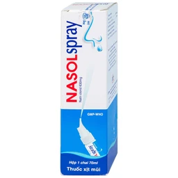 Thuốc xịt mũi Nasolspray Mekophar làm sạch và thông mũi, họng (70ml)