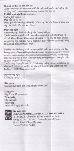 Viên ngậm Cufo vị mật ong chanh hỗ trợ điều trị triệu chứng trong nhiễm khuẩn miệng và họng (2 vỉ x 12 viên)