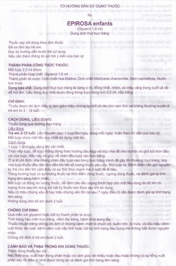 Dung dịch thụt trực tràng Epirosa Enfants Lainco giảm triệu chứng táo bón (6 tuýp x 2.5ml)