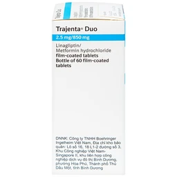 Thuốc Trajenta Duo 2.5mg/850mg Boehringer Ingelheim kiểm soát đường huyết ở bệnh đái tháo đường típ 2 (60 viên)