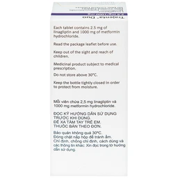 Thuốc Trajenta Duo 2.5mg/1000mg Boehringer điều trị đái tháo đường típ 2 (60 viên)