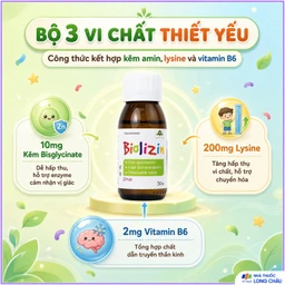 Siro bổ sung kẽm, lysine và vitamin B6 cho trẻ Biolizin (50ml) 4