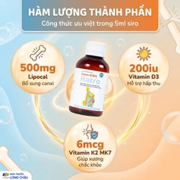 Siro bổ sung canxi giúp xương răng chắc khỏe Canxi + D3K2 Hatro (120ml) 4