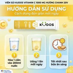 Viên sủi giúp bổ sung vitamin C cho cơ thể Kudos Vitamin C 1000mg hương chanh (20 viên) 5