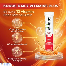 Viên sủi giúp bổ sung các vitamin cho cơ thể Kudos Daily Vitamins Plus Biotin & Ginseng hương cam (20 viên) 2