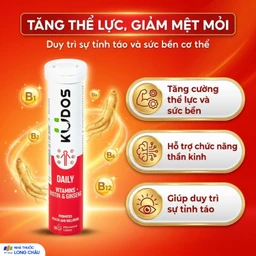 Viên sủi giúp bổ sung các vitamin cho cơ thể Kudos Daily Vitamins Plus Biotin & Ginseng hương cam (20 viên) 3