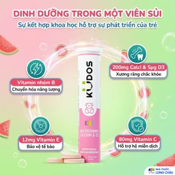 Viên sủi bổ sung calci và vitamin cho trẻ em Kudos Kids Multivitamins Plus Calcium & D3 hương dưa hấu (20 viên) 3