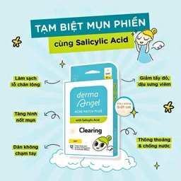 Miếng dán mụn ban ngày Derma Angel Plus (12 miếng) hút dịch mủ, làm lành vết thương nhanh chóng