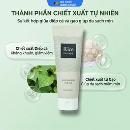 Sữa rửa mặt ngừa mụn On: The Body Rice Therapy Heartleaf Acne Cleanser 150ml 3