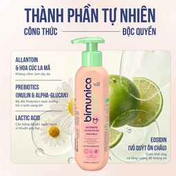Dung dịch vệ sinh dành cho bé gái Bimunica kháng khuẩn, bảo vệ vùng kín (250ml) 3