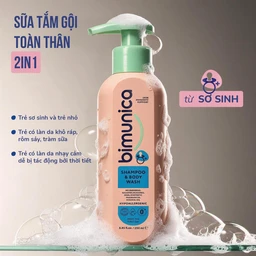 Sữa tắm gội cho trẻ sơ sinh và trẻ nhỏ 2in1 Bimunica dịu nhẹ, an toàn cho da và tóc (250ml) 4