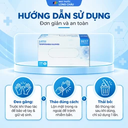 Găng tay y tế không bột, phủ Latex size S (100 cái) Powder Free Disposable 5