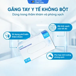 Găng tay y tế không bột, phủ Latex size M (100 cái) Powder Free Disposable 2
