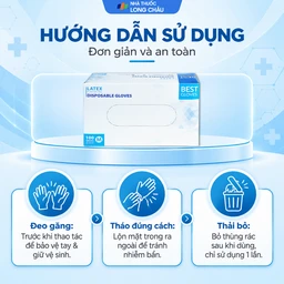 Găng tay y tế không bột, phủ Latex size M (100 cái) Powder Free Disposable 5