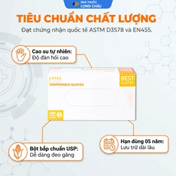 Găng tay y tế có bột, phủ Latex size S (100 cái) Powder Disposable 3