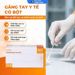 Găng tay y tế có bột, phủ Latex size M (100 cái) Powder Disposable 2