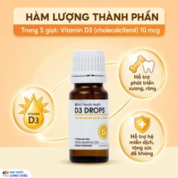 Dung dịch hỗ trợ phát triển xương, răng cho trẻ D3 Drops DAO Nordic Health (10ml) 3