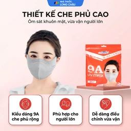 Khẩu trang 9A UV mask Famapro màu trắng (10 cái) Nam Anh chống nắng, chống tia uv, che phủ mặt cao 4