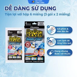 Miếng dán hạ sốt ByeBye Fever Super Cool dùng cho trẻ từ 10 tuổi và người lớn (3 gói x 2 miếng) 5