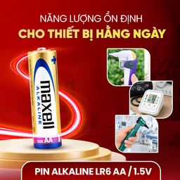 Pin kiềm Maxell super alkaline AA LR6(GD) (vỉ 6 viên) dùng cho các thiết bị điện tử 2