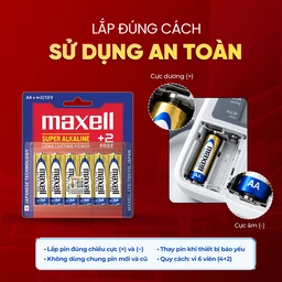 Pin kiềm Maxell super alkaline AA LR6(GD) (vỉ 6 viên) dùng cho các thiết bị điện tử 4