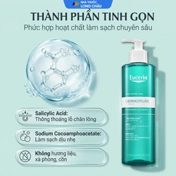 Gel rửa mặt Eucerin dermopure clinical purifying cleanser dành cho da nhờn, mụn (400ml) 3