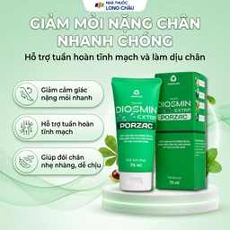 Gel bôi ngừa suy giãn tĩnh mạch, phù, nặng chân Diosmin Extra Porzac 75ml 2