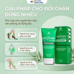 Gel bôi ngừa suy giãn tĩnh mạch, phù, nặng chân Diosmin Extra Porzac 75ml 4