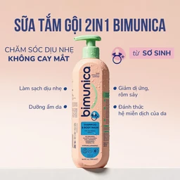 Sữa tắm gội cho trẻ sơ sinh và trẻ nhỏ 2in1 Bimunica dịu nhẹ, an toàn cho da và tóc (500ml) 2