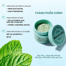 Bột đánh trắng răng hương thảo mộc bạc hà Mashiro Tooth Powder Herbal Mint Flavor 30g 4